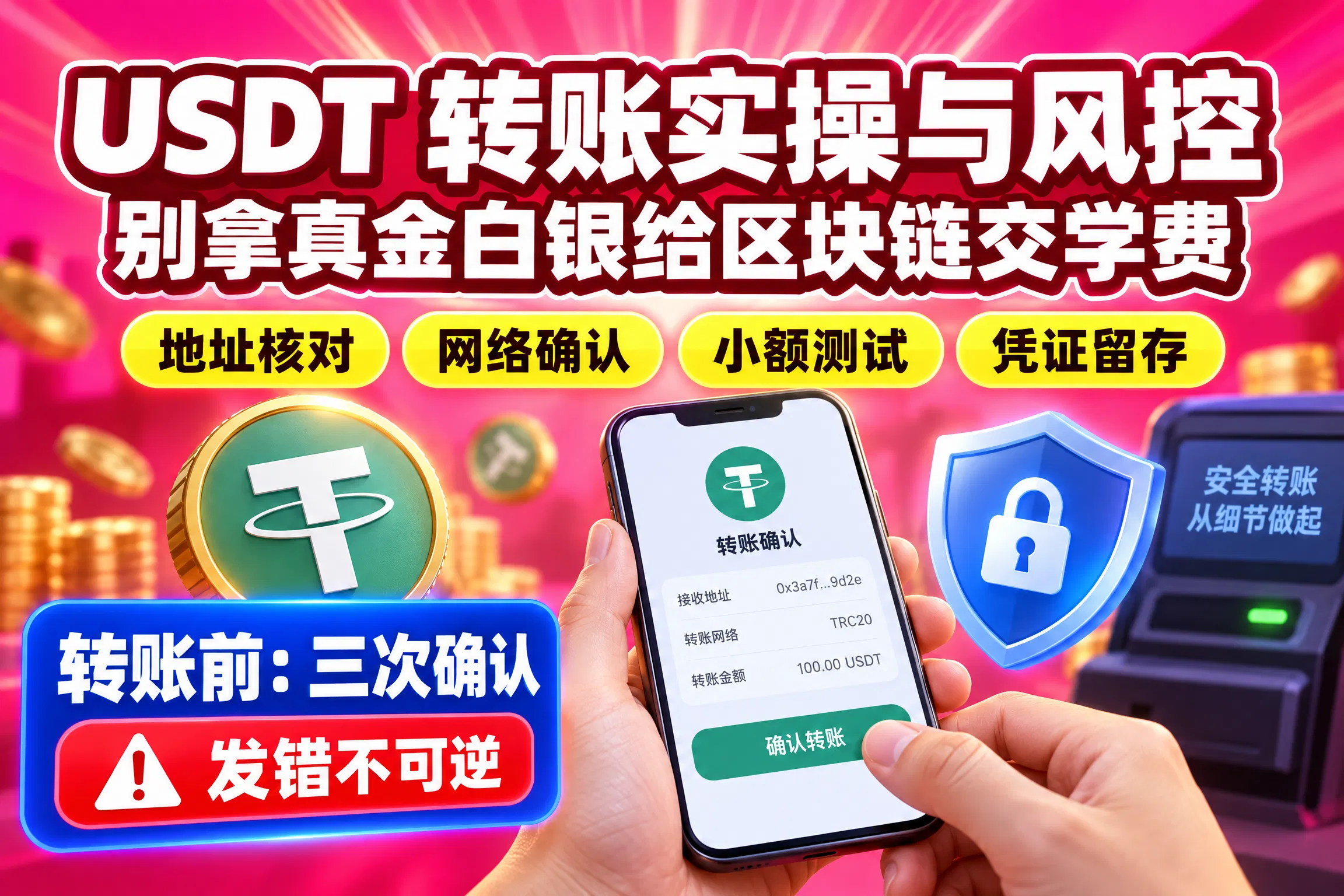 USDT 转账实操与风控：别拿真金白银给区块链交学费